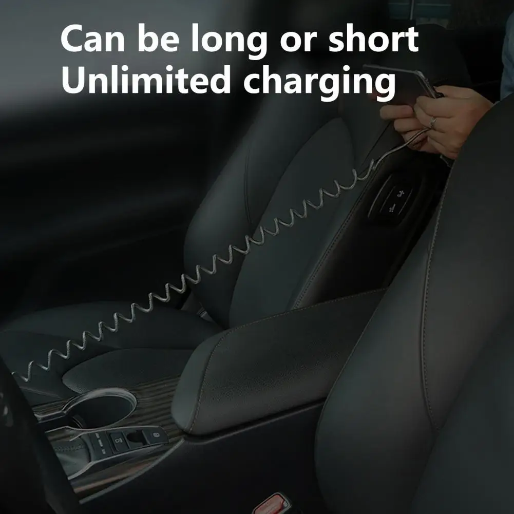 

3A High-quality Double Elbow Type-C Data Cable Safe Spring Charging Cable Anti-winding for Travel