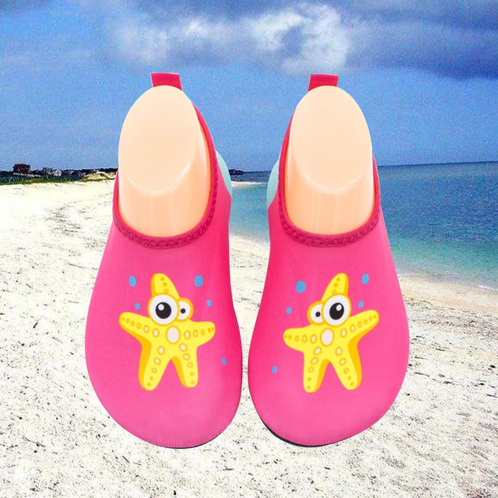 

Girls Sea Star Series Non-Slip Swim Water Shoes Infant Pool Beach Barefoot Shoes(Red,S:26-27)
