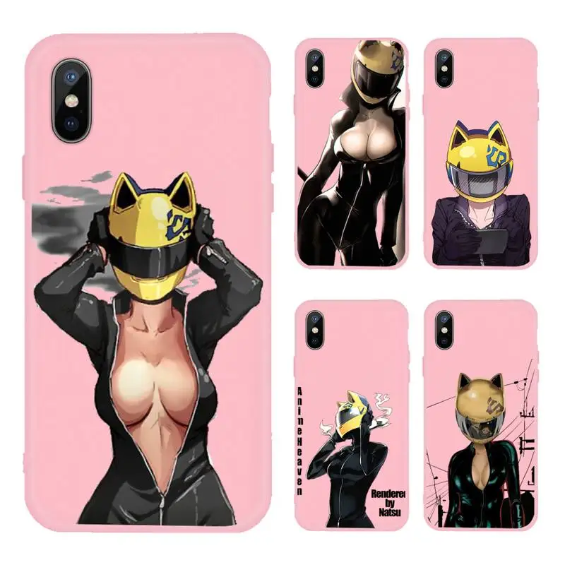 

Anime DuRaRaRa Phone Case Pink Candy Color for iPhone 11 12 mini pro XS MAX 8 7 6 6S Plus X SE 2020 XR