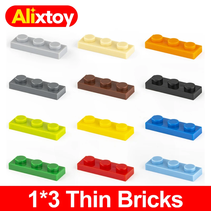 

DIY 160pcs Building Blocks Thin Figures Bricks 1x3 Dots 12Color Educational Creative Size Compatible With 3623 Toys for Children