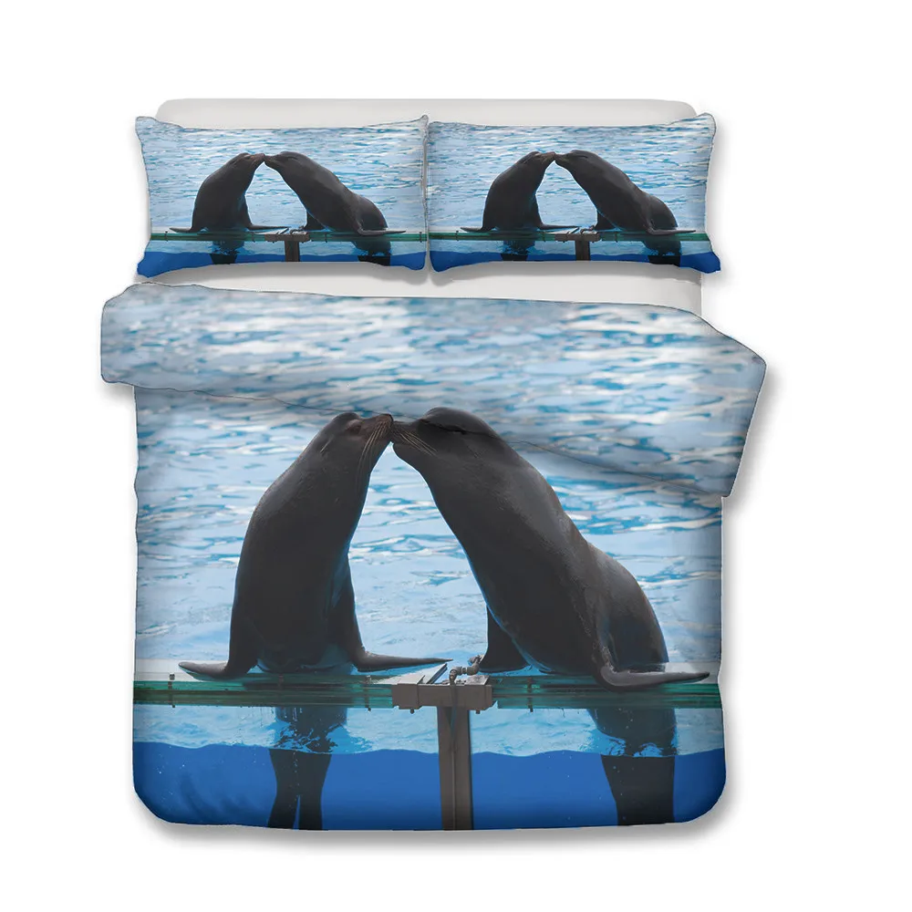 

Animal Sea Lion Adult Kids Bedding Duvet Quilt Cover Set Holiday Birthday Gift Drop Shipping