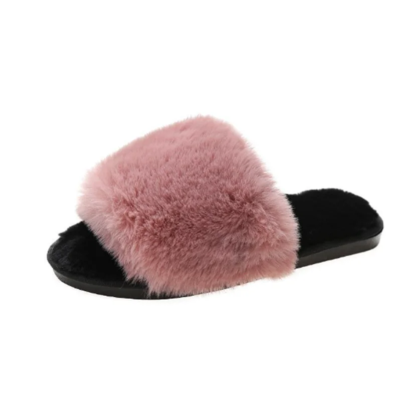 

Unisex Concise Sewing Tacons Indoor Comfortable Warm Shoes For Winter 2022 Designer Khaki Slippers Open Toe Cotton Fabric Slides