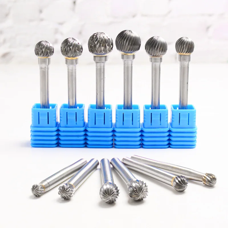 

Ball Head Die Grinder Bits Carving Abrasive Tools Tungsten Rotary File Carbide Burr Milling Cutter Drill For Metal Wood Plastic