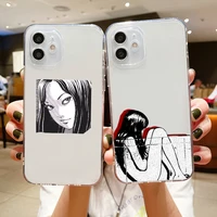 junji ito anime phone cases for iphone se 2020 6 6s 7 8 11 12 13 mini plus x xs xr pro max transparent shell