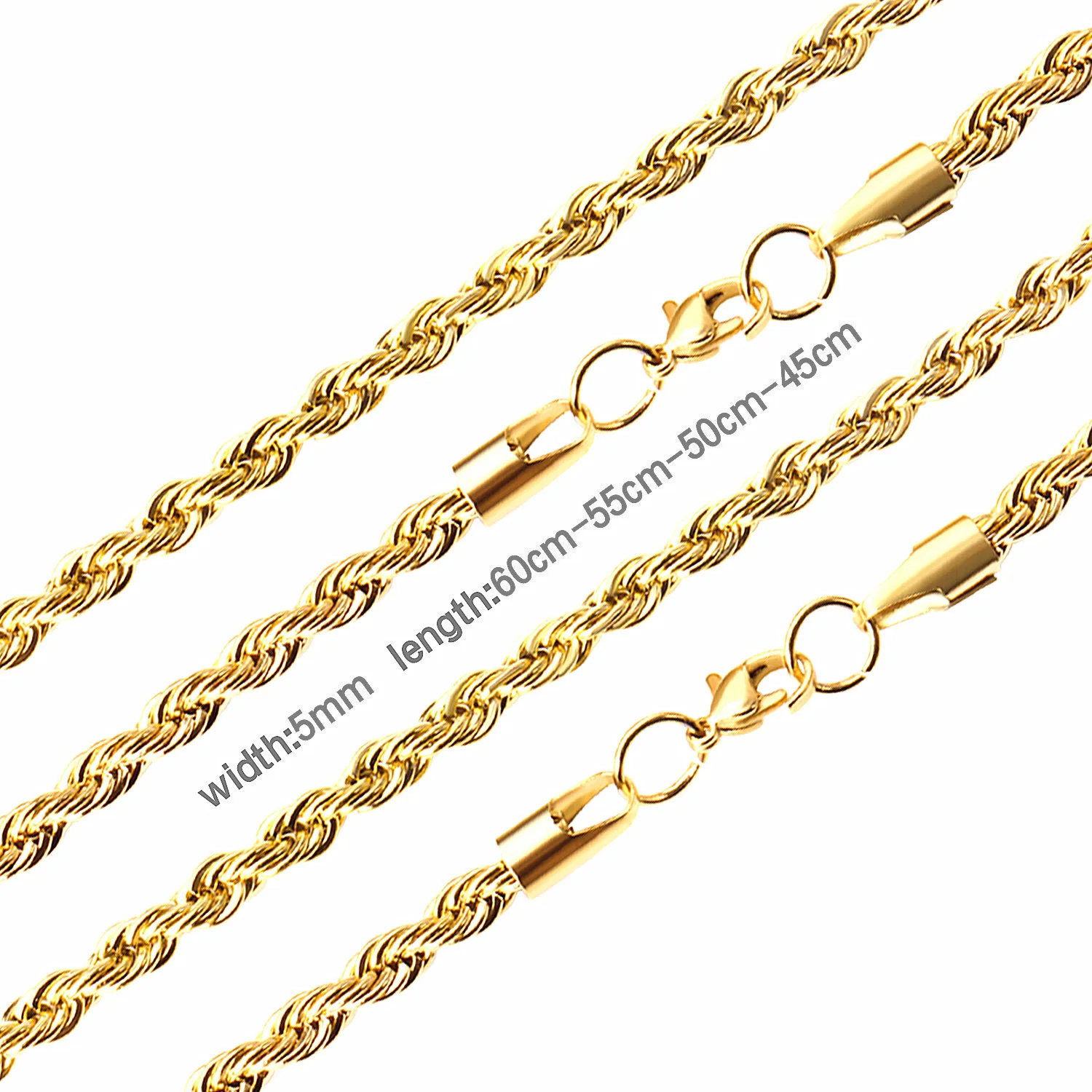 Фото LUXUSTEEL 1 шт. 2/3/4/5 мм поворотное колье-колье, веревка из нержавеющей стали, серебристый тон, золотая цепочка для женщин и мужчин, ювелирные изделия, подарки №4