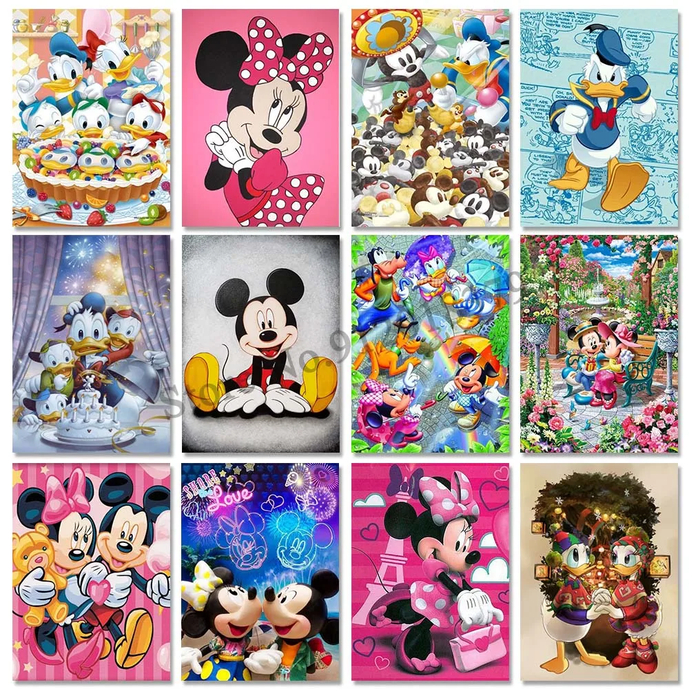 

Disney 5D Diy Diamond Embroidery Full Display Cartoon Mickey Mouse Donald Duck Minnie Diamond Painting Rhinestones Decor Art