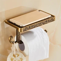 antique brass white toilet tissue roll paper holder black mobile phone shelve towel storage rack robe hook bathroom accessory