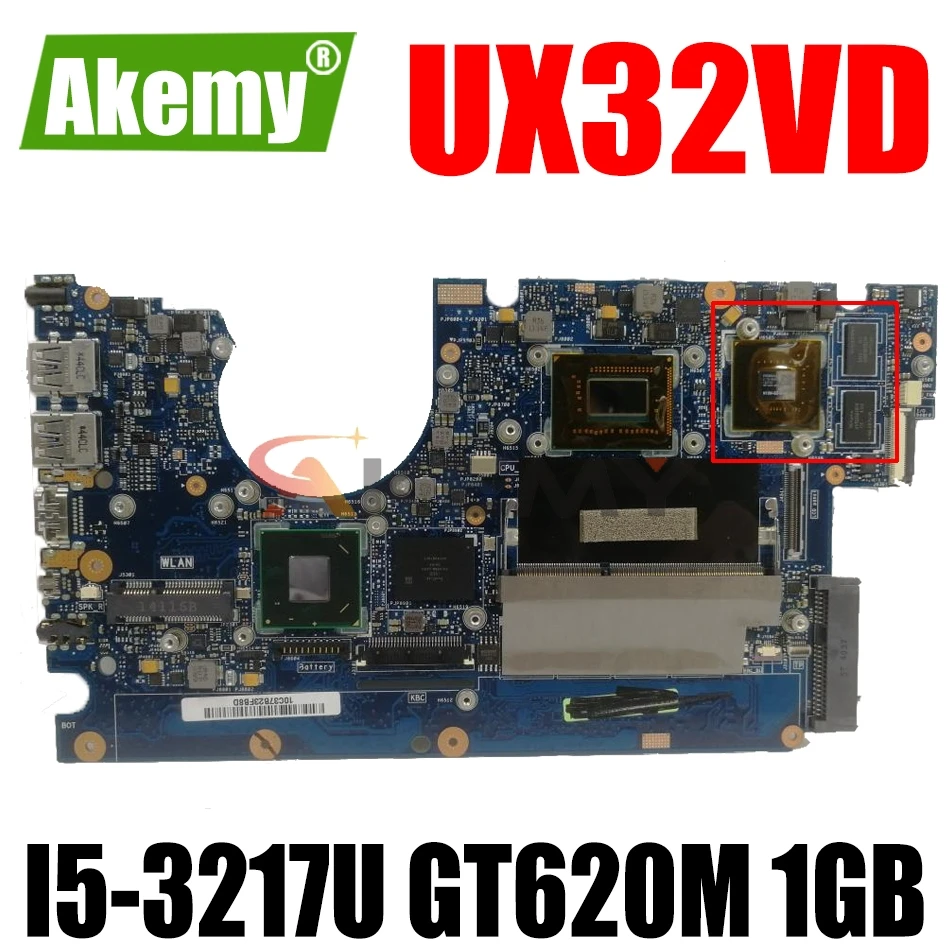 

AKEMY UX32VD Laptop motherboard for ASUS UX32VD original mainboard 2GB-RAM I5-3217U GT620M 1GB