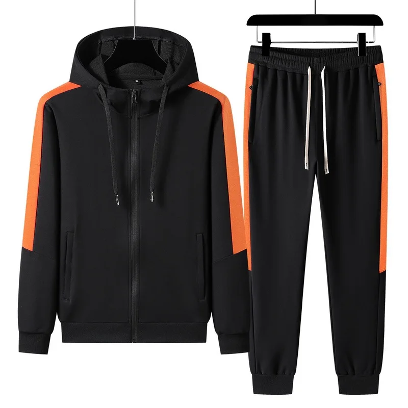 2023 Spring New Men's Sports Set Round Neck (Cardigan) Sweater+Pants Two Piece Casual Sports Fitness Running Couple Dress