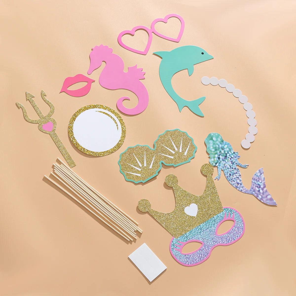 

Props Photo Booth Selfie Kit Baby Shower Mermaid Boy Birthday Party Supplies Diy