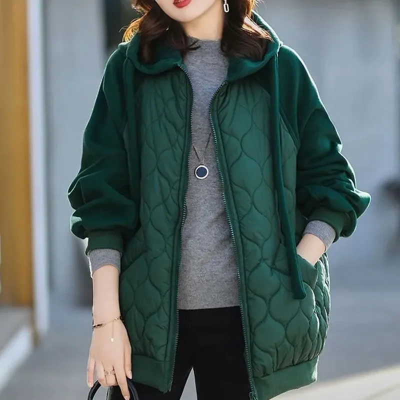 Осенне-зимняя женская куртка с капюшоном хлопковое пальто разрезом Европейская