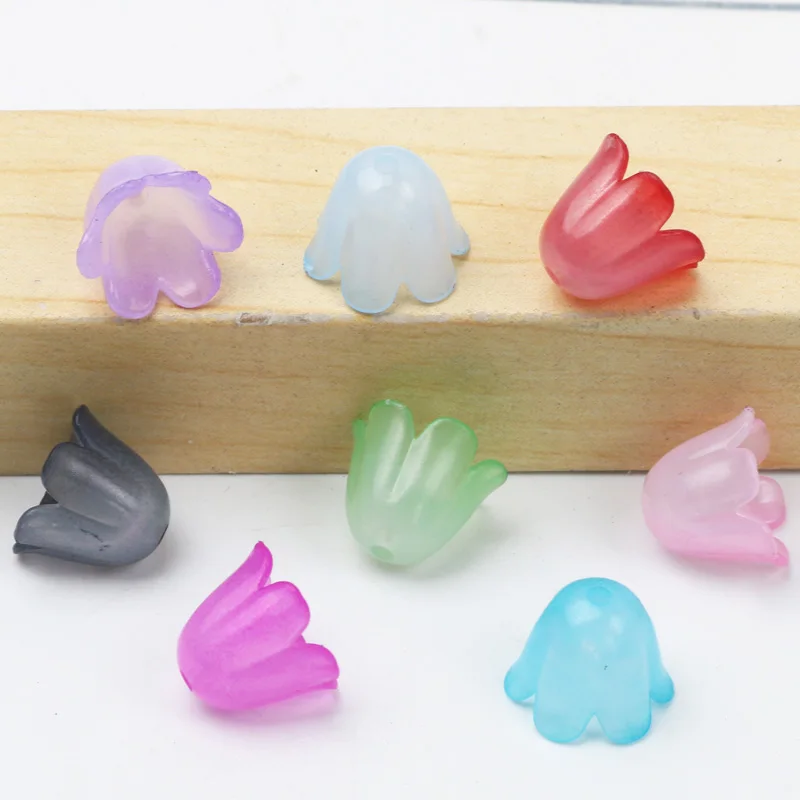 Colorful Bellflower Flower Lampwork Beads Trumpet Flower Shape Glass Beads For Jewelry Making Hairpin Handmade DIY Accessories images - 6