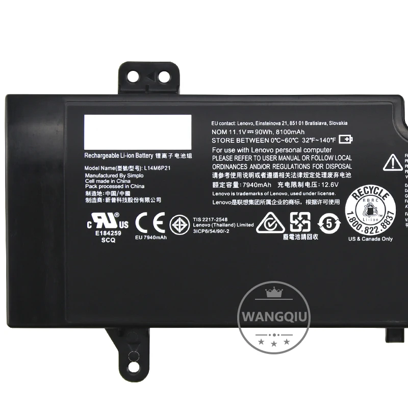 Оригинальный аккумулятор WANGQIU для ноутбука Lenovo IdeaPad Y900 Y901 Y910-17ISK L14M6P21