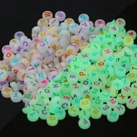 100pcsdiy beaded material early education acrylic stars peach heart letters luminous flat beads square beads round loose beads