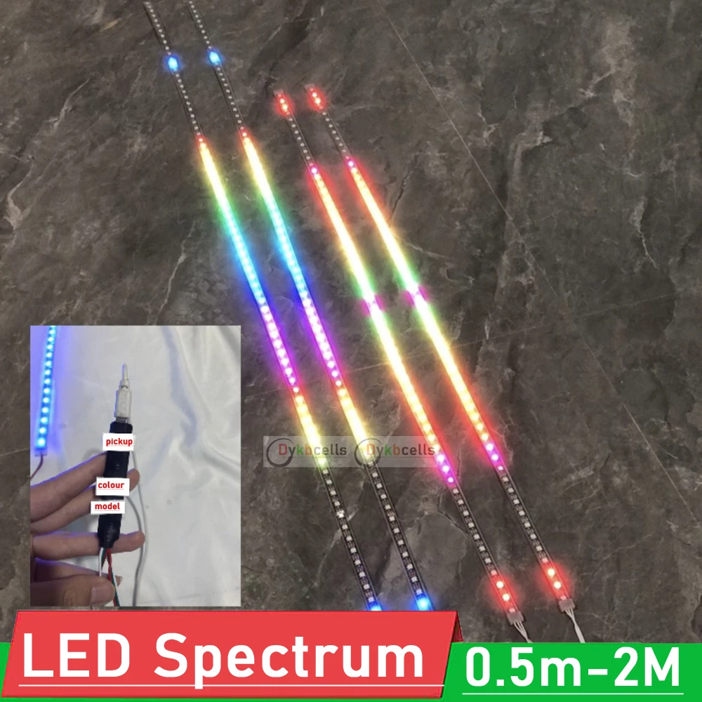 

DYKB 0.5M-2M Audio Music rhythm light Level Indicator 120LED Colorful LED Spectrum Flexible strip Sound Voice Control FOR 5V CAR