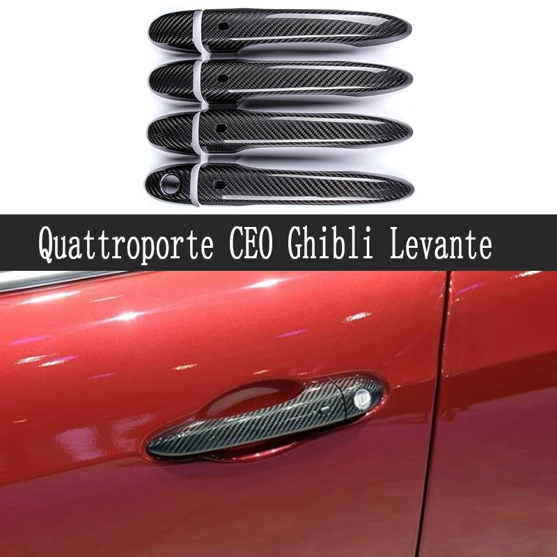 

3K саржа из натурального углеродного волокна, автомобильная наружная дверная ручка, чехол для Maserati ghiдоступ, quattroporte Levante 2013-2022, ручка из сухого углеродного волокна