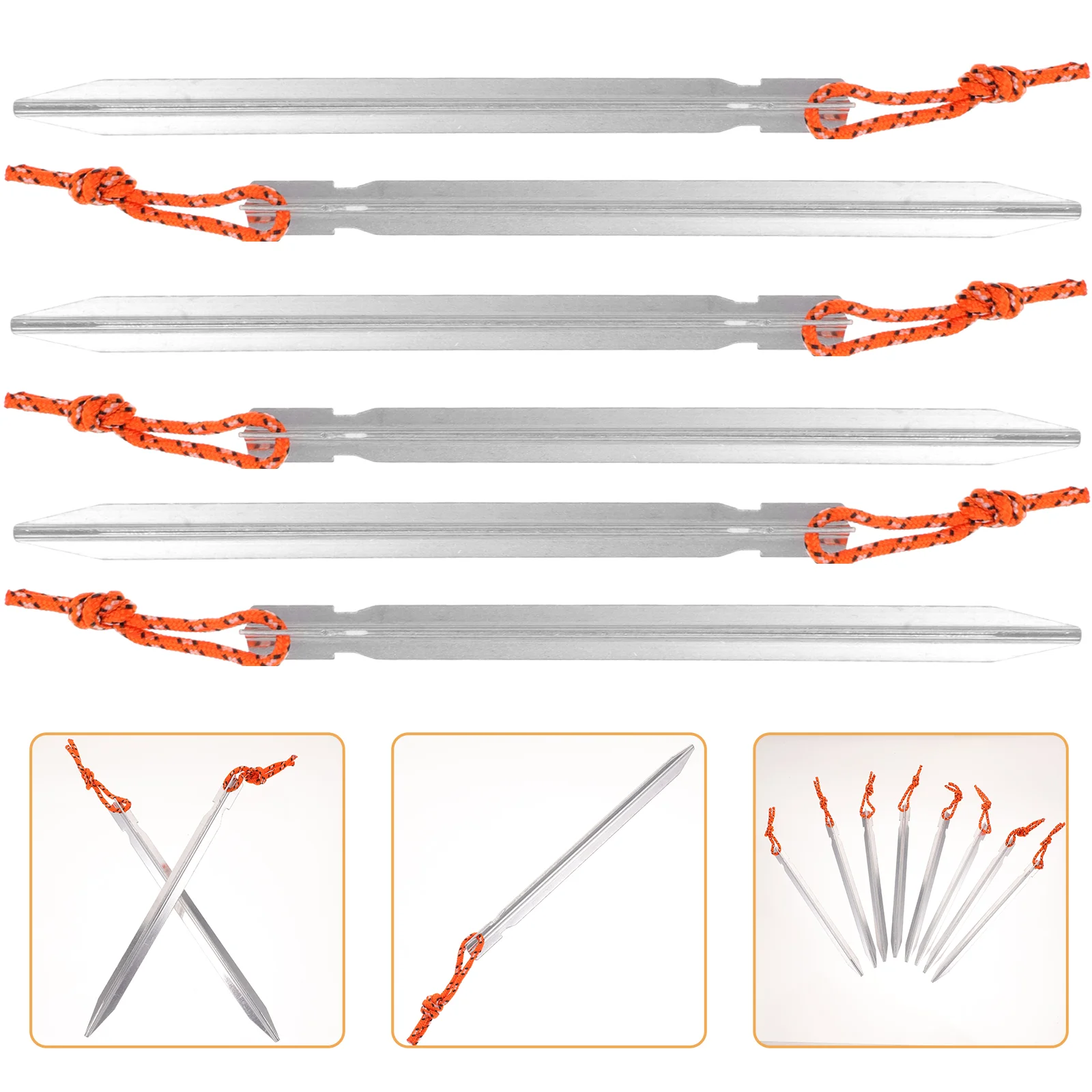 

8Pcs Tent Stakes Ground Tent Pegs Stakes Camping Tent Canopies Pegs Spikes Camping Accessories