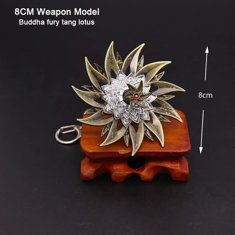 

8CM Anime Peripherals Soul Land Chinese Full Metal Replica Miniature Weapon Model Buddha Fury Tang Lotus Craft Figure Arms Toys