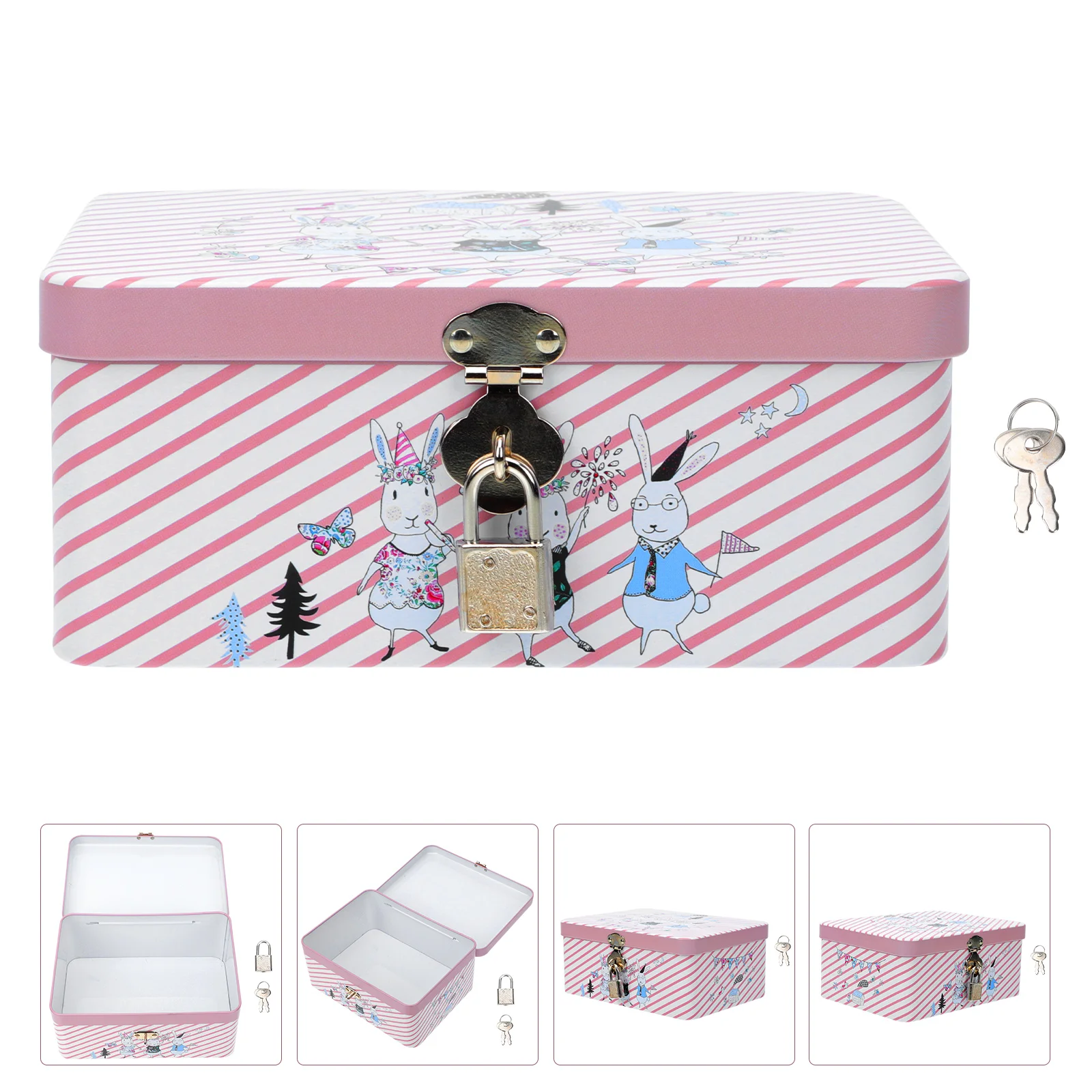 

Easter Box Tin Candy Cookie Tins Gift Boxes Metal Decorative Storage Tinplate Case Container Lids Biscuits Keepsake Jar