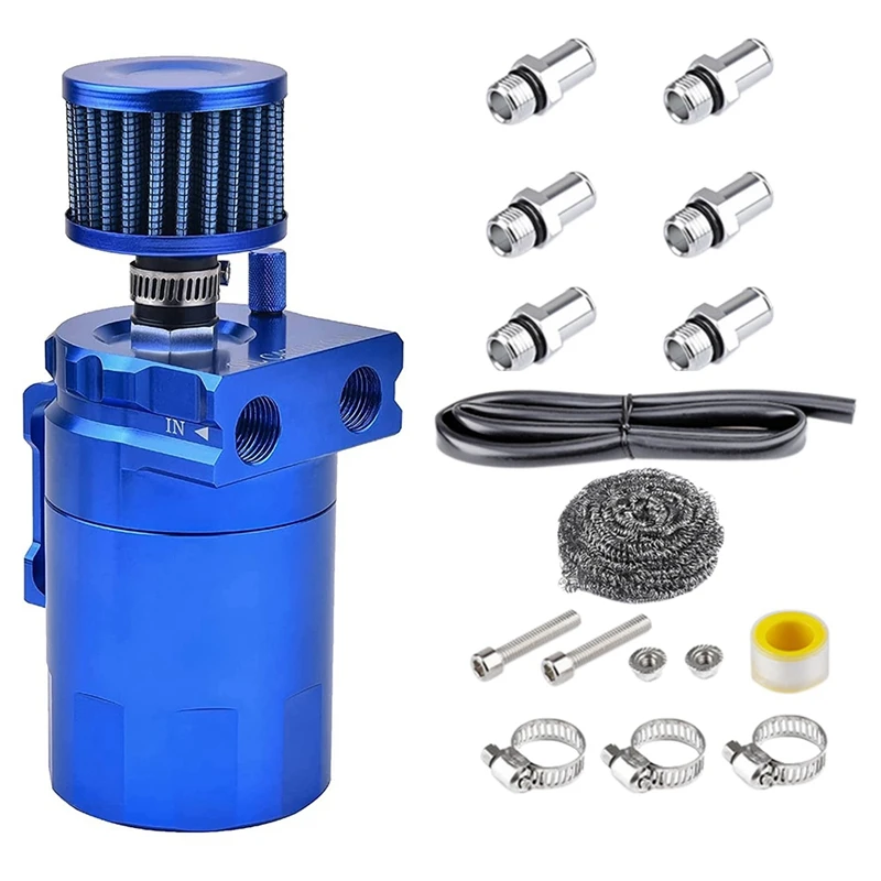 

300Ml Car Aluminum Car Filter Oil Can Filter Oil Pot Two-Hole Oil Storage Tank Kit with Air Filter