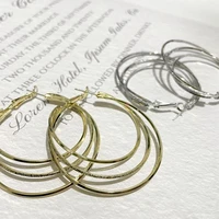 korean fashion new exaggerated multi layer geometric circular personalized cold hoop earrings for womens jewelry wedding party