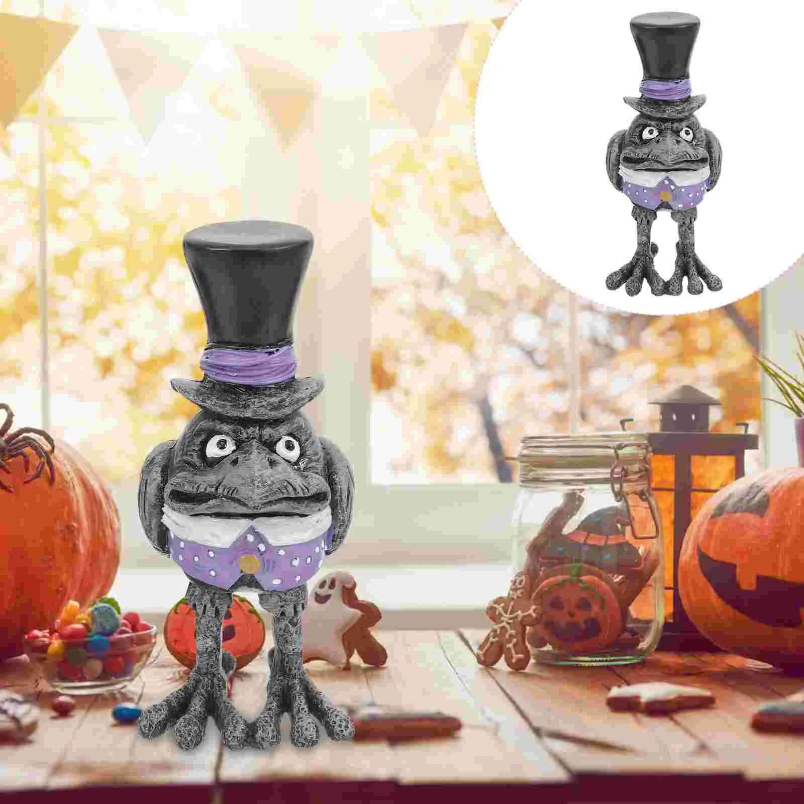 

Halloween Crow Model Small Resin Crow Modeling Decor Cute Crow Decor Halloween Raven Decor