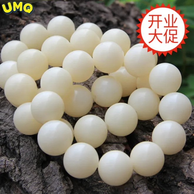 

White Jade Bodhi Root Handle Bracelet for Men's Singles Literary Playful Beads Round Pure with Fidelity