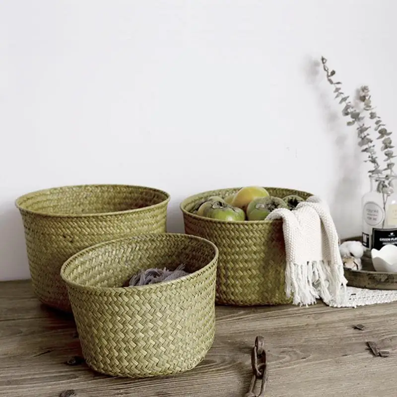 New Arrival Handknitted Toy Storage Basket Fruit Basket Nordic Style Plant Pot Basket Handwoven Collapsible Flower Basket