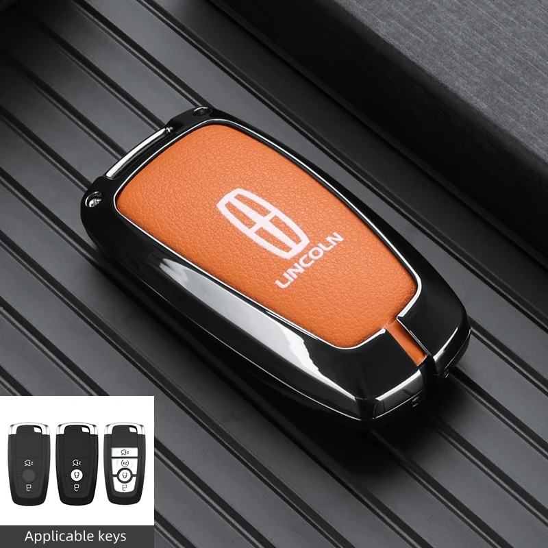 

Alloy Car Key Cover Case for Lincoln Continental MKC MKZ MKX Navigator Z Nautilus Aviator Corsair 2017 2018 2019 2022 Keychain
