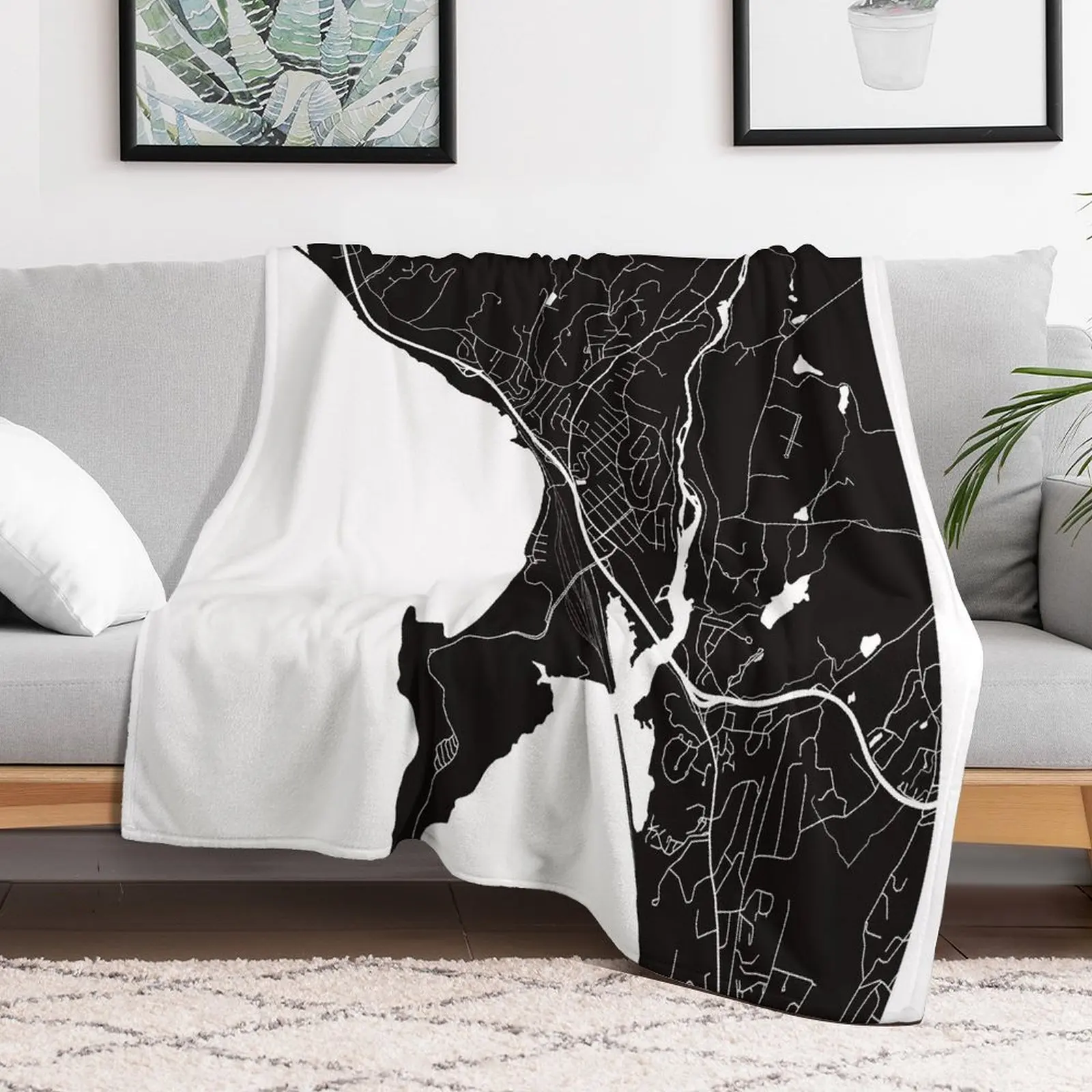 Кротон-на-Хадсон карта Нью-Йорка линия искусство плед одеяло ворсовые одеяла для