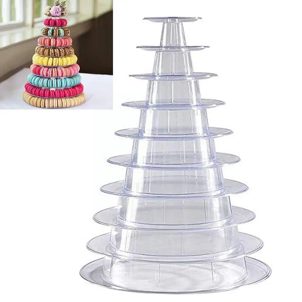 6/10 слоев круглая витрина для макарона, держатель для свадебного торта, дня рождения, Женская многофункциональная башня, дисплей для бисквитов Sh T6A1