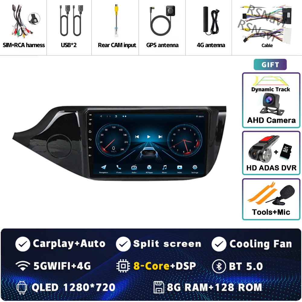 

Автомобильное радио Android 15 Carplay для KIA Cee'd CEED JD 2012 2013 2014-2018 Мультимедийный видеоплеер Навигация GPS Стерео 2 Din DVD