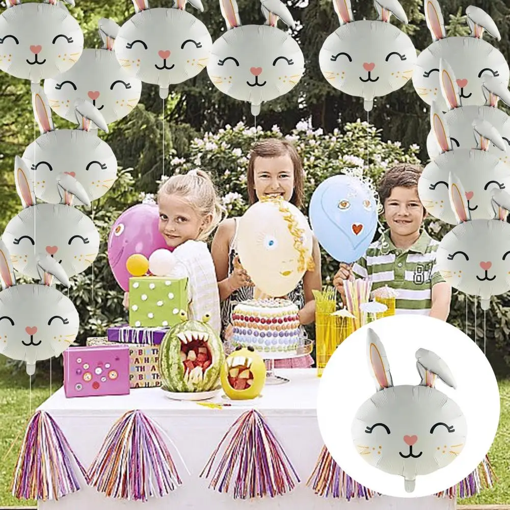 

1PC Cute Rabbit Balloon Reusable Aluminum Film Cartoon White Bunny Shape Kids Birthday Party Easter Balloon Home Decor