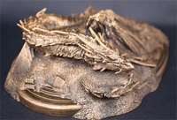 fortune dragon imitation bronze resin statue table top decoration