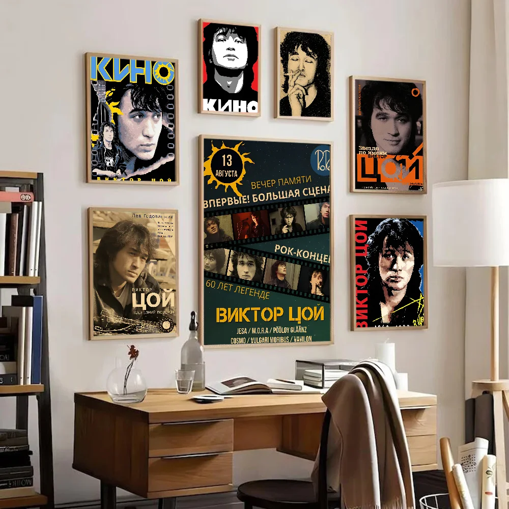Виктор Цой Ретро Классические постеры из фильмов Винтаж Комната Бар Кафе Декор