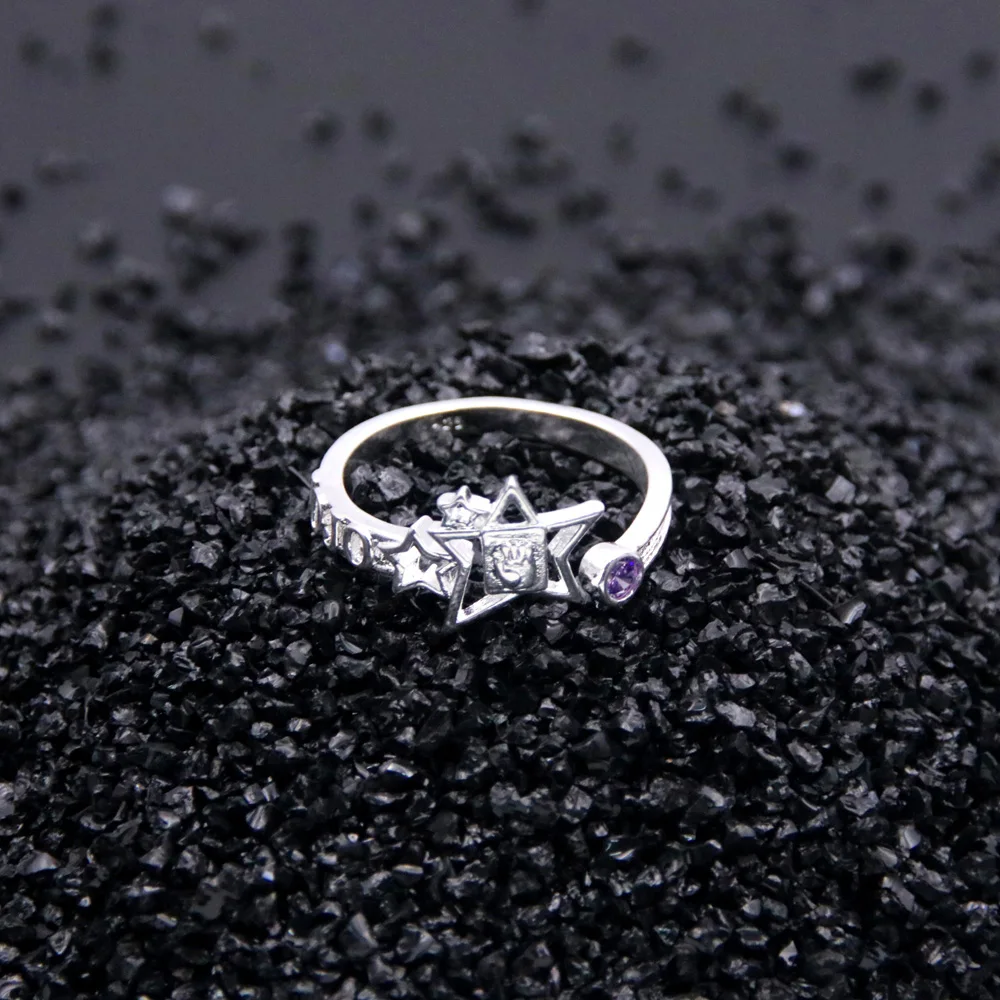 

Anime JoJo's Bizarre Adventure Ring Kujo Jotaro Cosplay Unisex Adjustable Rings Accessories Jewelry Gift