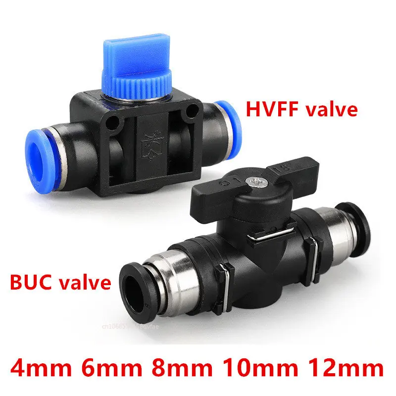 

BUC HVFF Air hand valve 4mm 6mm 8mm 10mm 12mm Pneumatic Push In Quick Joint Connector To Turn Switch Manual Plastic Controller