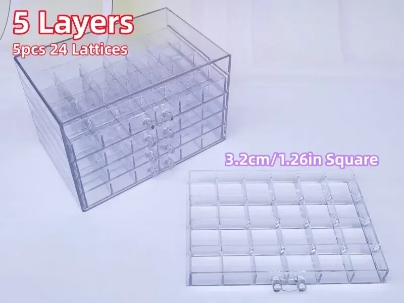 

Пластиковый органайзер для украшений 120 сеток 5 слоев