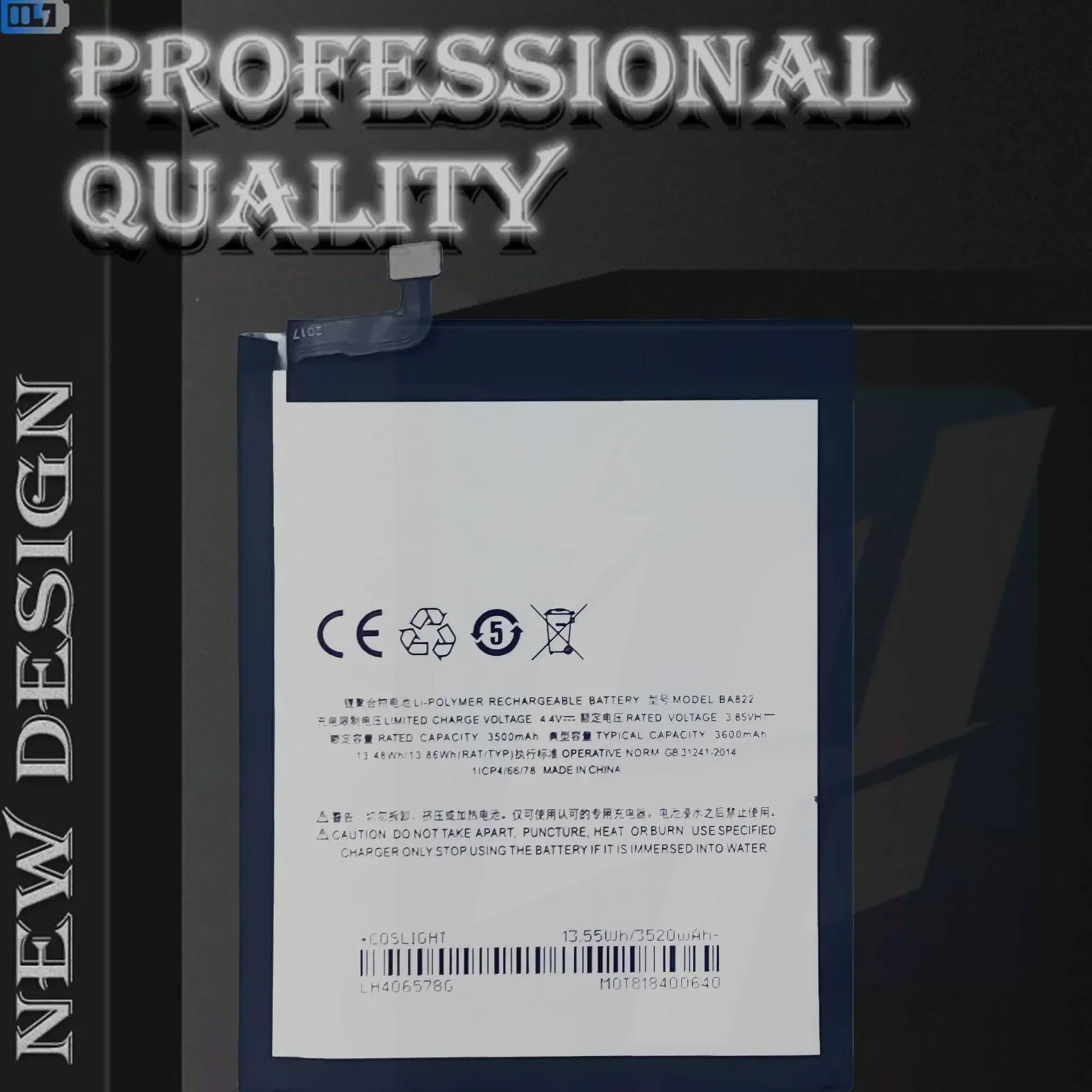 Высококачественная сменная батарея для мобильного телефона Meizu Note 8 BA822 3600 мАч