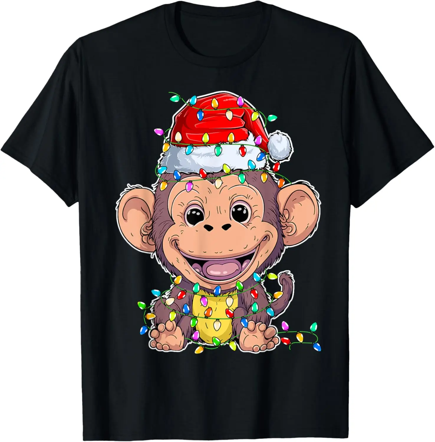 Забавный любовник обезьян - Рождественская футболка с изображением обезьяны в