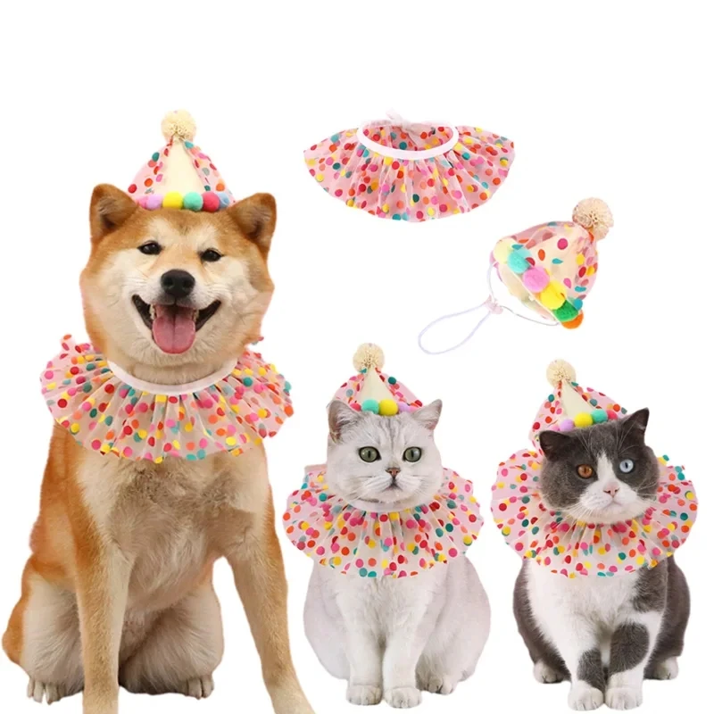 Очаровательная шапочка на день рождения для собак из полиэстера с наушниками и