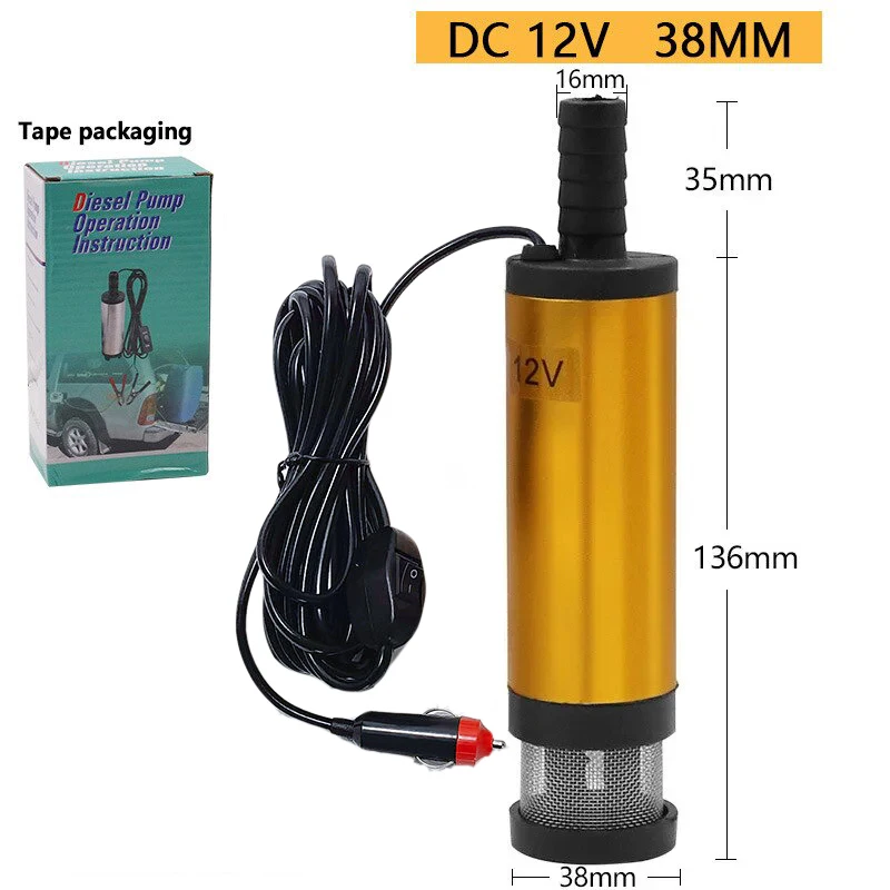 

Мини погружной насос для топлива и воды, алюминиевый, 12/24В