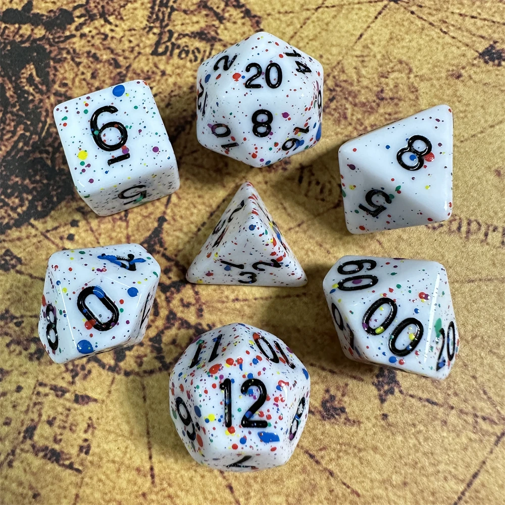 Игральные кости TRPG DNDGame набор 7 шт./комплект D4 D6 D8 D10 D12 D20 с несколькими сторонами
