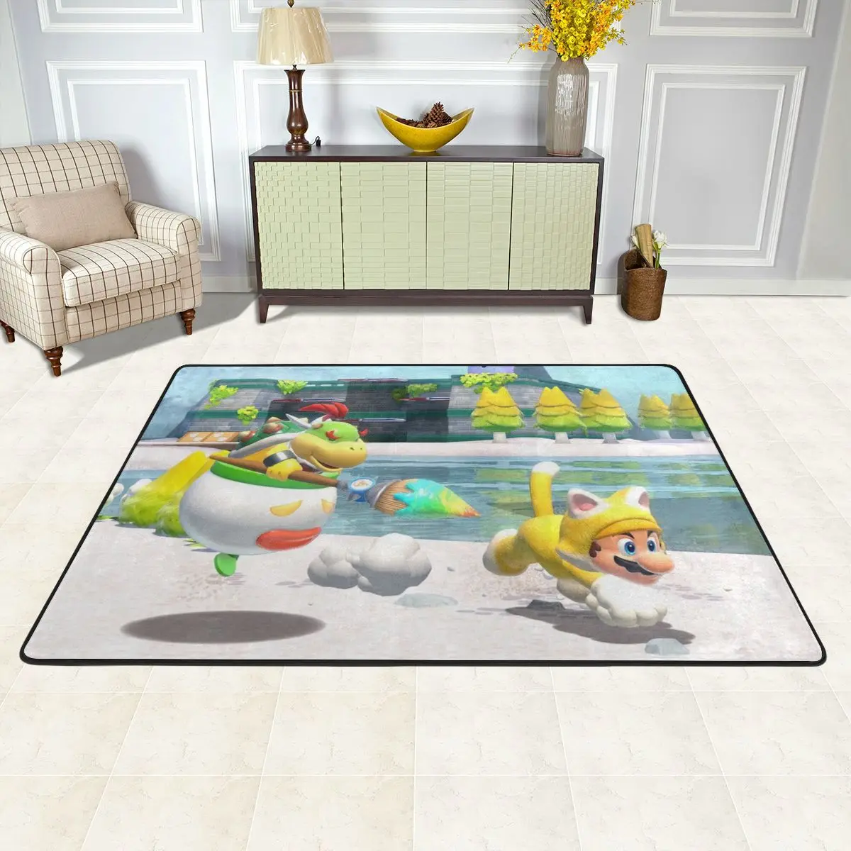 Коврик для ног Super Mario 3d World противоскользящий ковер детей гостиной спальни