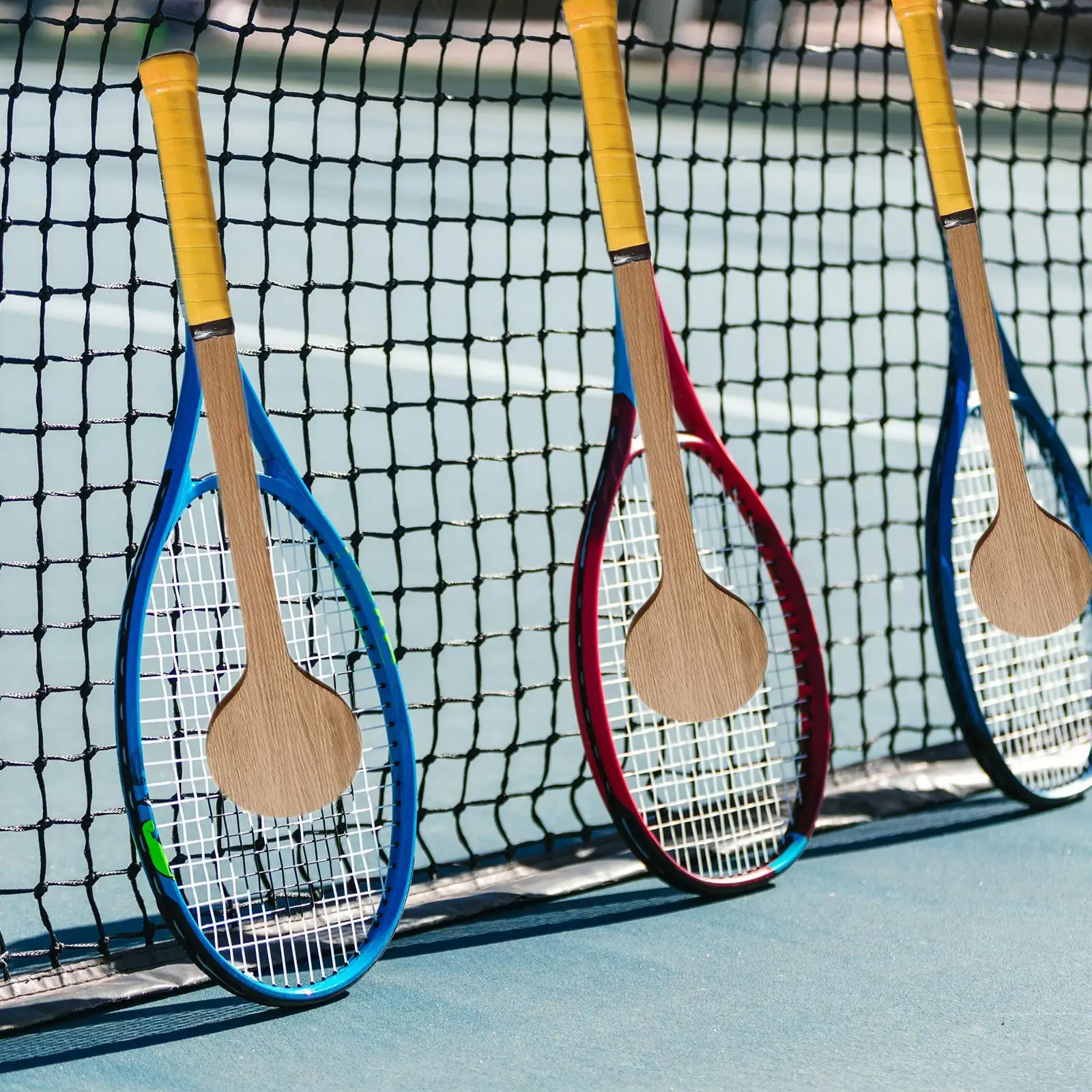 

Wooden Tennis Spoon Sweet Spot Trainer Tennis Racket Practice Batting Red