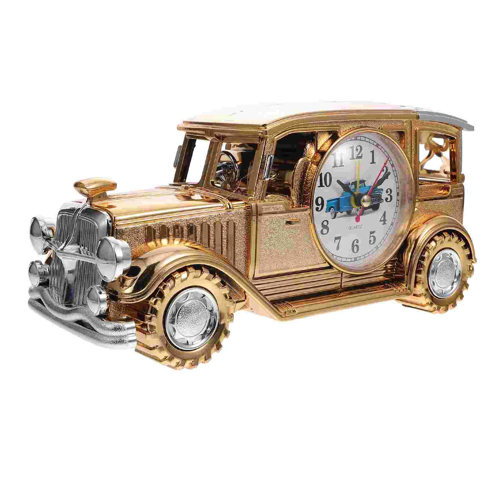 

Clock Car Model Vintage Alarm Table Desk Retro Figurine Officerustic Creative Classic Truck Analoguemetal Decoration