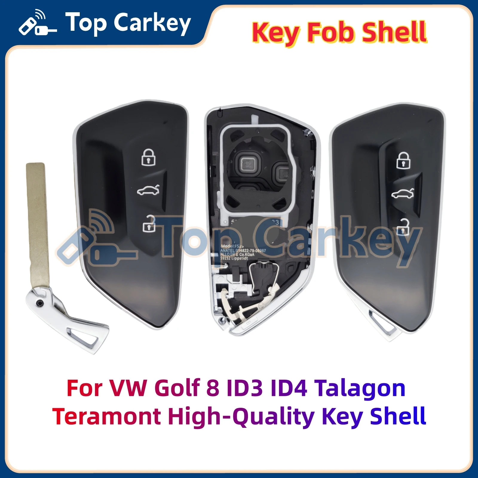 

Сменный корпус смарт-ключа TopCarkey для VW Golf 8, ID3, ID4, Talagon, Teramont