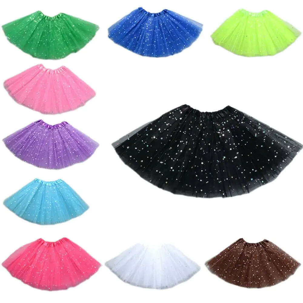 

30CM Girls Kids 3 Layers TuTu Skirt Ballet Dance Birthday Party Dress Sparkling Petticoat Fancy Dress For 2-8 Years High Quality