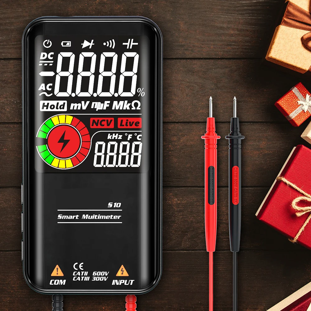 

S10 Profesional Digital Multimeter 9999counts Smart serie multimetro DC AC Voltage Capacitor Ohm Diode NCV Hz Live wire Tester