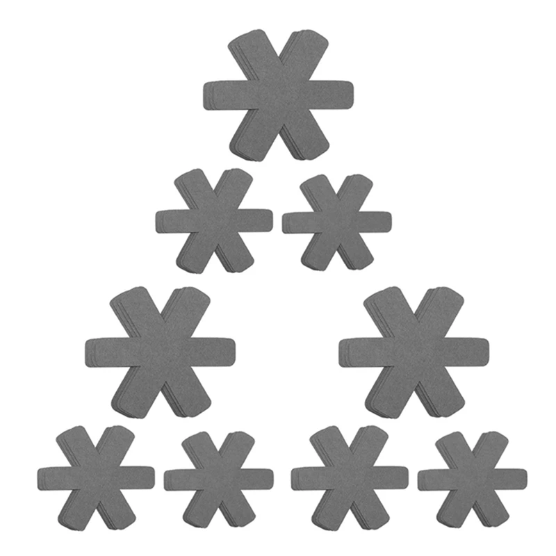 

36 шт., протекторы для кастрюль разных размеров, большие и толстые прокладки для кастрюль для защиты и разделения вашей посуды (серый)